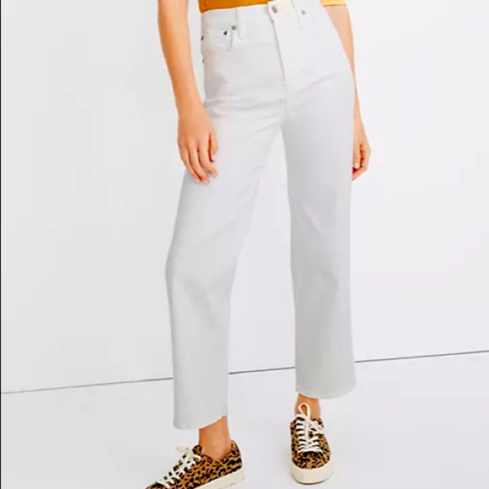Madewell Slim White Wide Leg Jeans